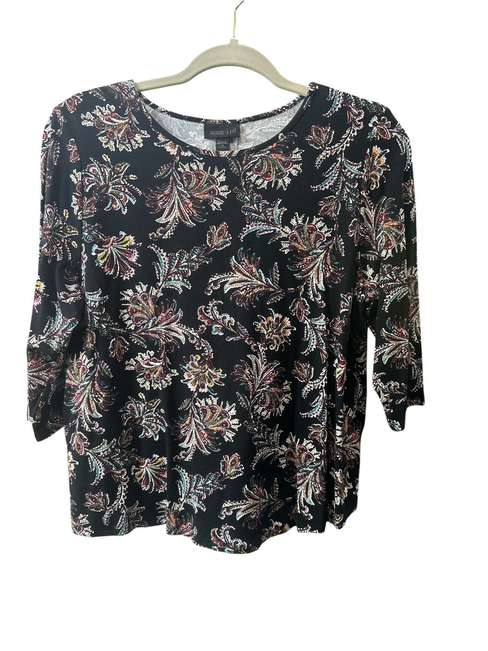 J.Jill Wearever Collection Paisley Print Top Size: MP
